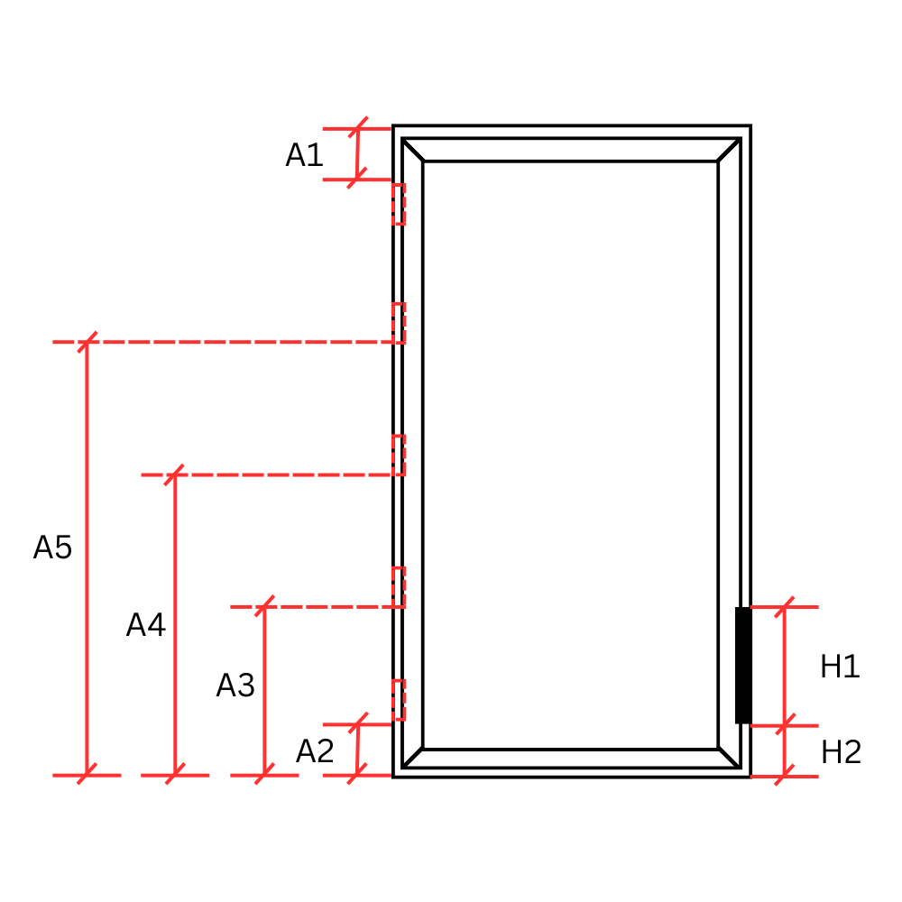 Aluminum Glass Doors - Gold Frame Reeded Glass